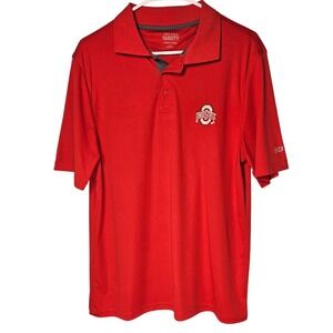 Ohio State Buckeyes Mens Red Performance Polo‎ Shirt Varsity Authentic Size M